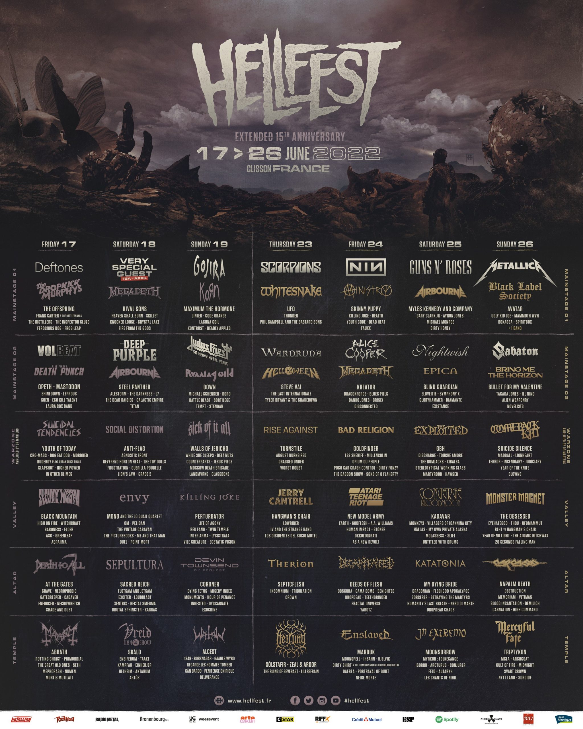 Nouveau Line Up Hellfest 2022