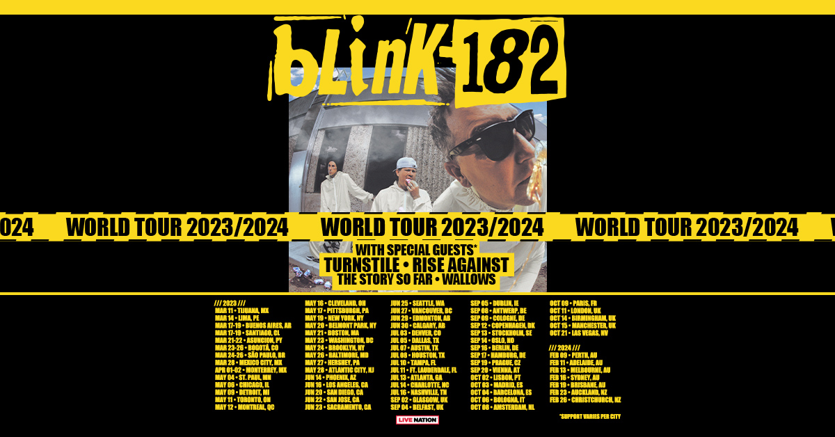 La tournée mondiale 2023 de Blink 182